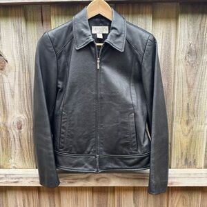 Casual Corner Annex Petite Women’s Black Leather Jacket